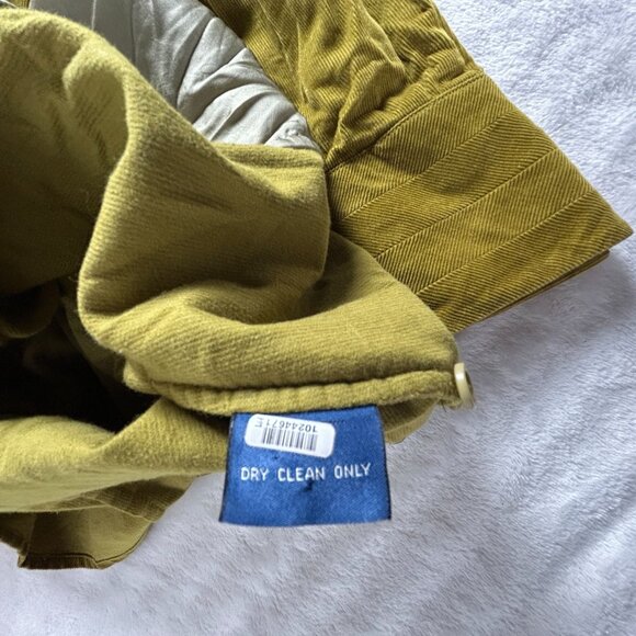 Faconnable Womens Corduroy Button-Up Shirt Medium Olive Long Sleeve Lightweight - Picture 8 of 9